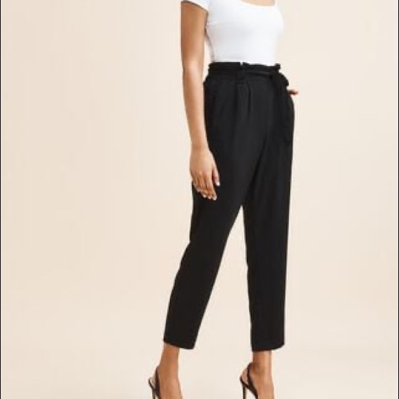 Dynamite black high waisted paper bag pants - Picture 1 of 6